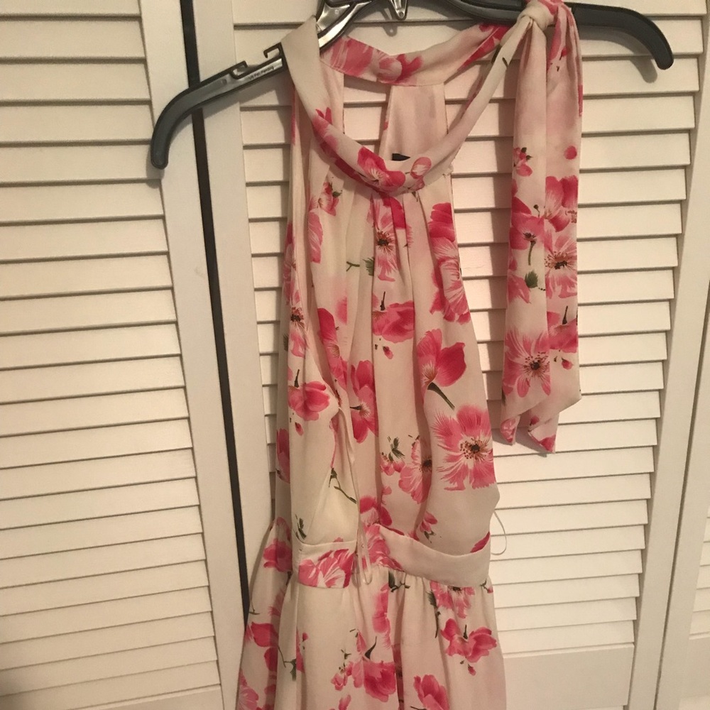 Pink and White Floral Dress